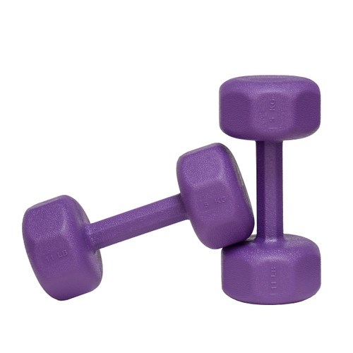 دمبل ۵کیلویی رنگ بنفش با روکش ترموپلاستیک
